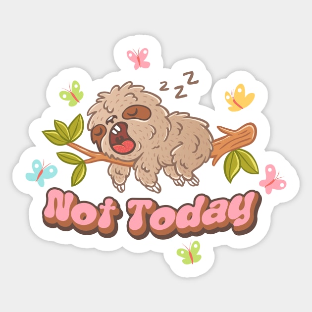 Cute sleeping sloth on Sticker by Sir13